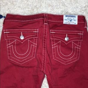 Red true religion skinny jeans